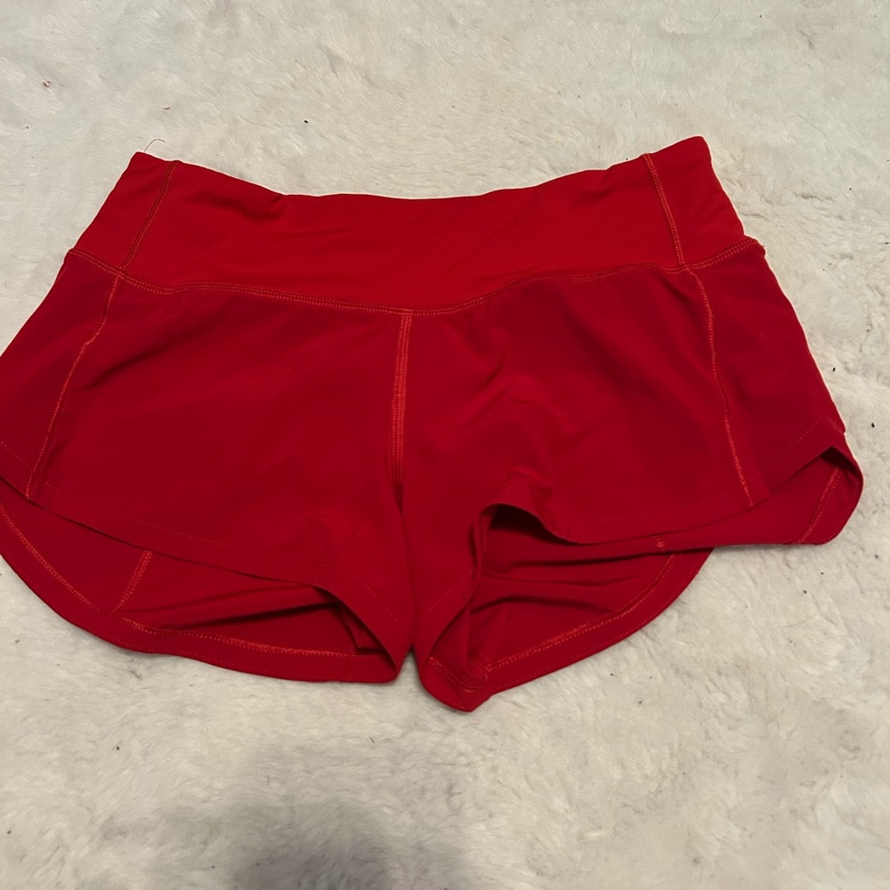 Lululemon Athletica Red Athletic Shorts
